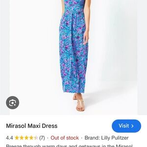 Lilly Pulitzer Mirasol Blue Floral Maxi Dress